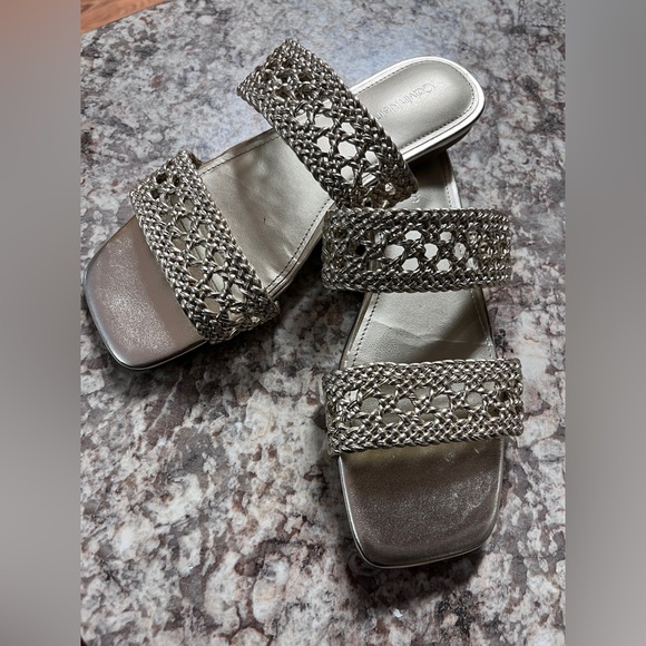 Calvin Klein Shoes - Calvin Klein gold slide braided sandals